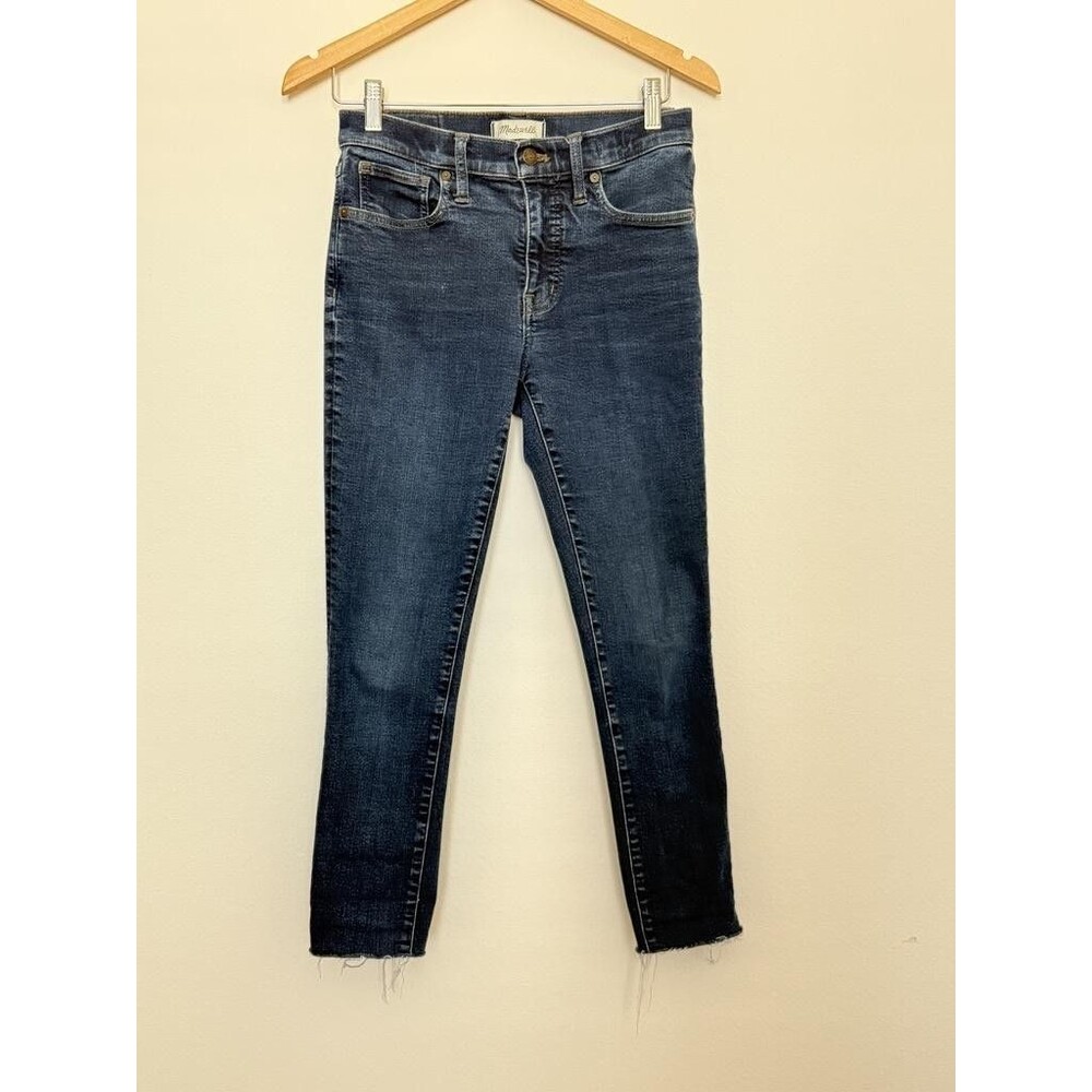Madewell Jeans Womens 27 Blue 9 Inch Mid-Rise Skinny Raw Hem Ankle Denim Pants